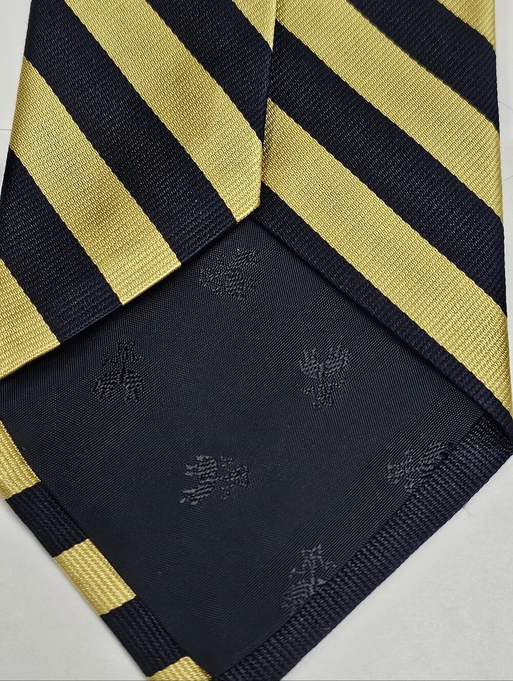 Brooks Brothers Black and Yellow Diagonal Stripe Tie